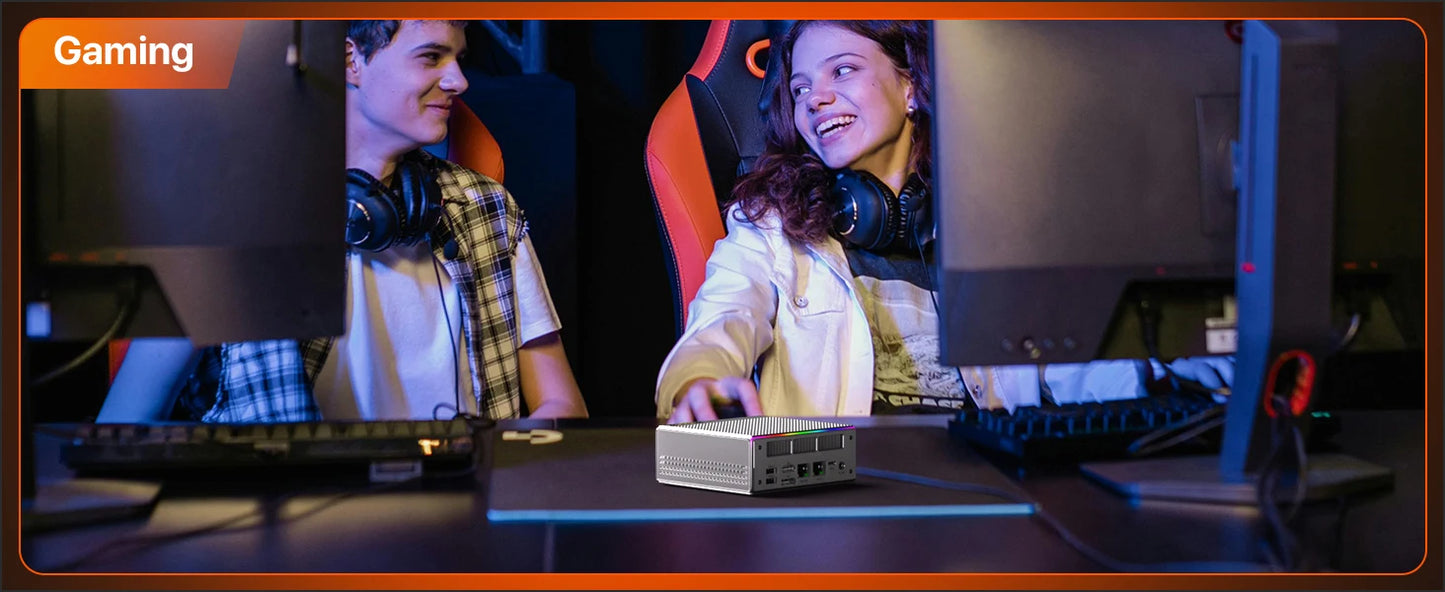 PELADN HO4 Gaming Mini PC AMD Ryzen 7 8845HS 32GB DDR5 5600MHz 1TB PCIe4.0 SSD, AMD Radeon 780M with Dual RJ45 LAN, WiFi6 BT5.2