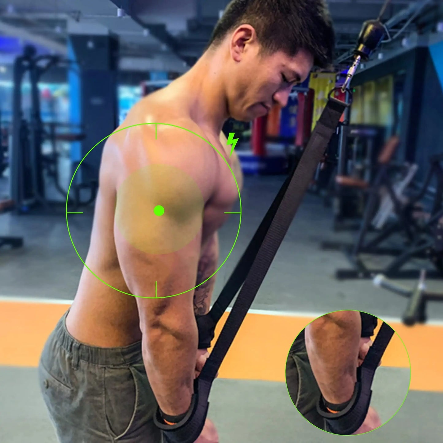 Fitness Triceps and Abdominal Strap Tricep Rope Pulldown Cable Attachment for Weight Lifting Bodybuilding Strength Training