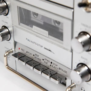 GPO Brooklyn Retro Boombox | Cassette Player, CD Player, Bluetooth Speaker, FM Radio, Portable Stereo System