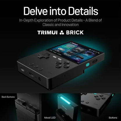 TRIMUI BRICK Handheld Game Console 3.2'' IPS Screen Linux System Trimui UI Metal Back Panel LED Lighting Retro Video Console