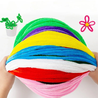 100-1500Pcs Colorful Chenille Stem Pipe Cleaners Plush Twisted Stem Wired Sticks Twist Stick DIY Handcraft Twisting Decorations