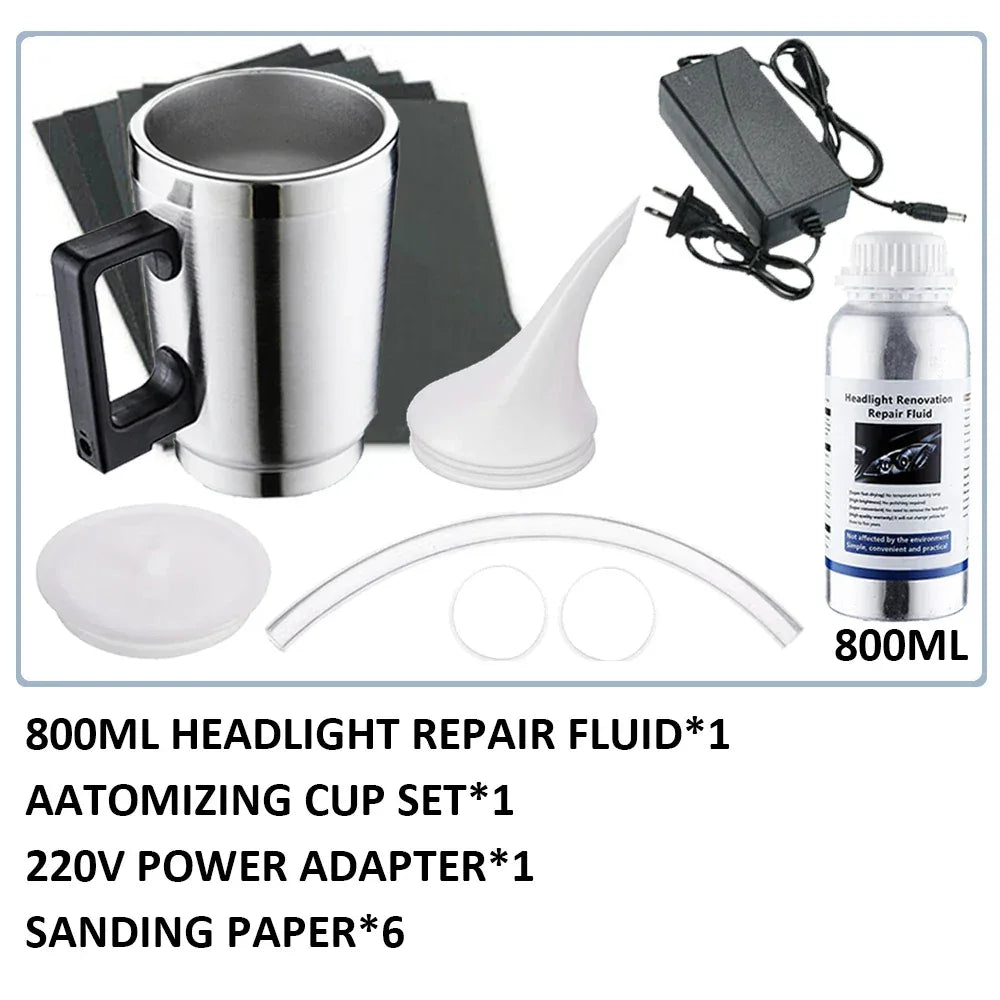 car headlight restoration polish kit polish car headlights 800ML liquid polymer faros car headlight polishing repair kit