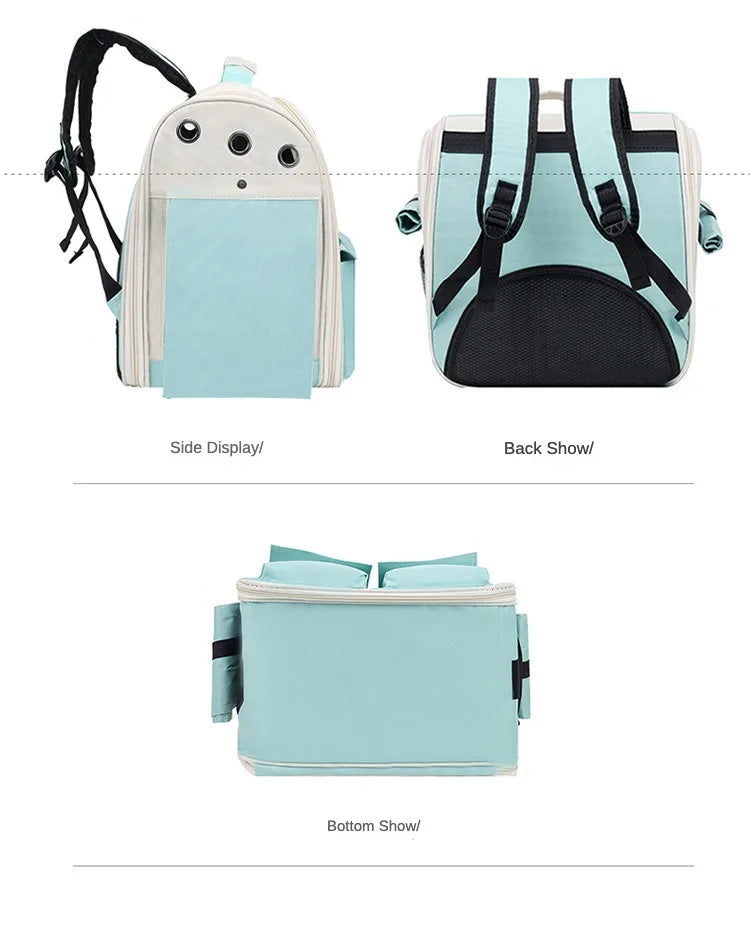 Pet Backpack Outdoor Large Cat Backpack Cat Transporter Breathable Foldable Carrying Bag Backpack Cat And Small Dog Supplies