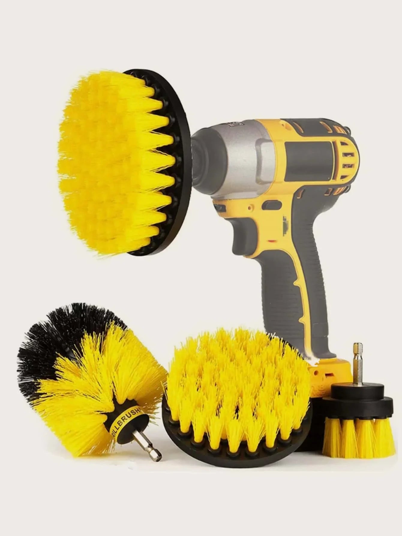 3Pcs/Set Electric Scrubber Brush Drill Brush Kit Plastic Round Cleaning Brush for Carpet Glass Car Tires Nylon Brushes
