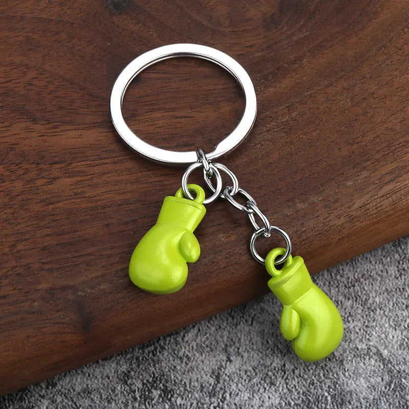 Boxing gloves keychain, Bojue gym membership event, gift giveaway, simulated fitness equipment keychain