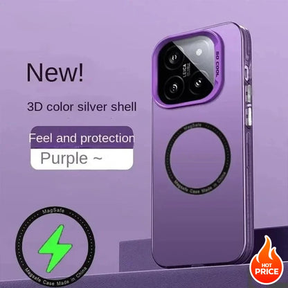 Luxury For Magsafe Wireless Charger Matte Frosted Case For Xiaomi 15T 15TPro 15/14/13 T Ultra Pro Semi-Transparent Protect Cover