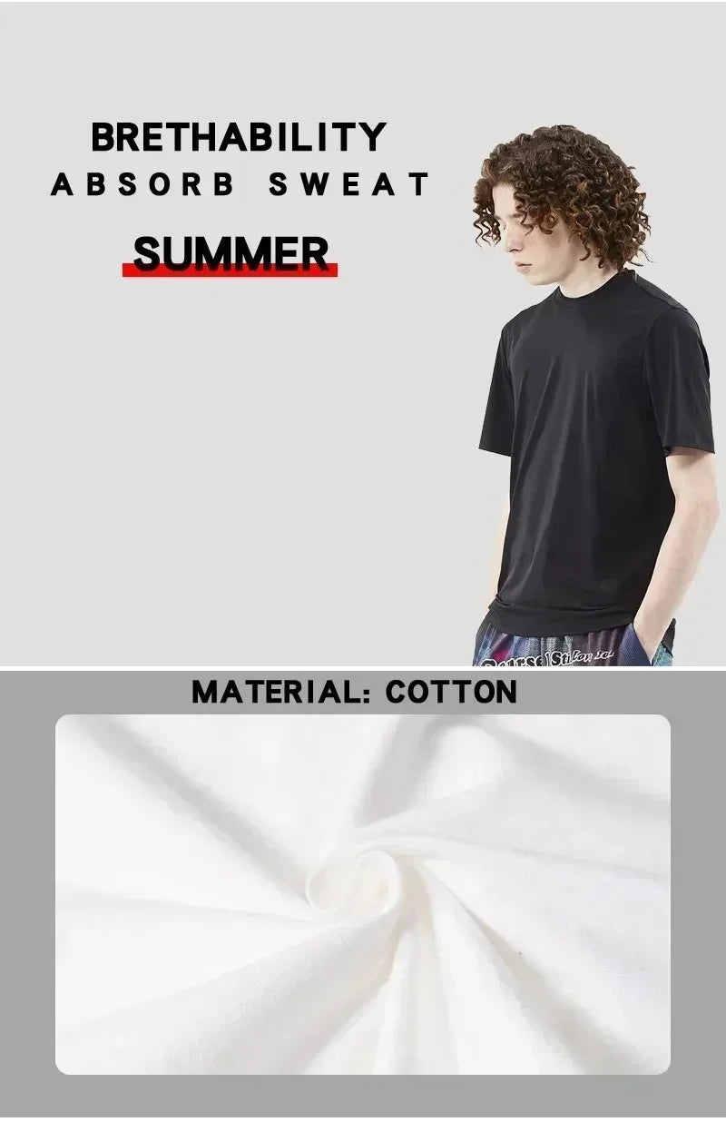 2026 New Summer Men's Quick-Dry Casual Sports T-Shirt Loose Cat Pattern Print Comfortable Crew Neck Short Sleeve T-Shirt Top