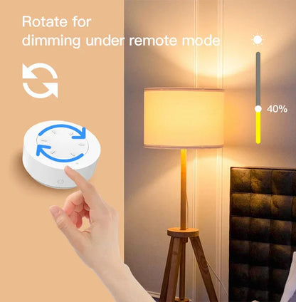 Tuya ZigBee Smart Knob Scene Switch Wirelessly Controls Lights Curtains And Switches Via The Tuya Smart app
