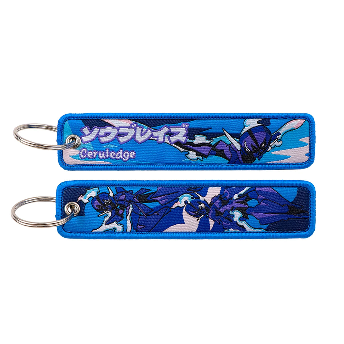 Kawaii Japanese Elf Anime Embroidery Key Fobs Key Tag Motorcycles Cars Backpack Chaveiro Keychain Fashion Keyring Friends Gifts