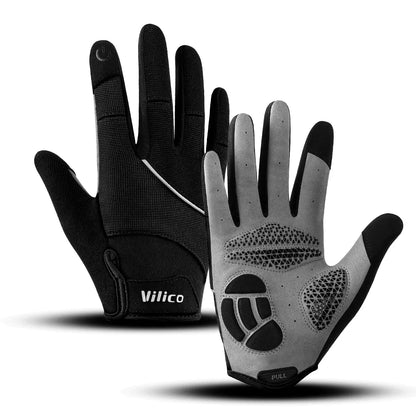 Vilico Outdoor Mountaineering Hiking and Cycling Gloves for Men and Women With Thickened Shock Absorbers Breathable and Non Slip