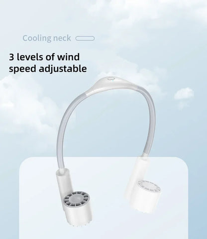 Portable Lightweight Halter Neck Air Cooling Fan USB Rechargeable Outdoor Travel Sport Wearable Mini Hanging Neck Fan 3Gear Wind
