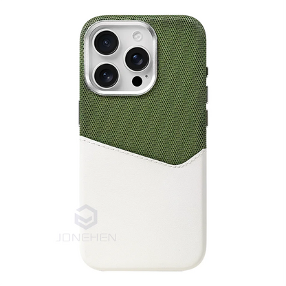 For Magsafe Card Holder Leather Case For iPhone 16 15 13 12 17 Pro Max 14 Plus Pocket Wireless Charge Alloy Lens Magnetic Cover