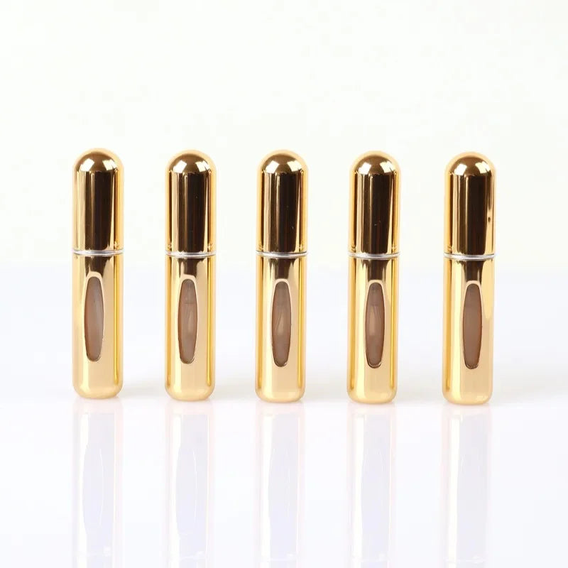 New Hot 5pcs Sets Portable 5ml Perfume Refill Bottle Refillable Spray Scent Pump Empty Atomizer Cosmetic Containers Travel Gift