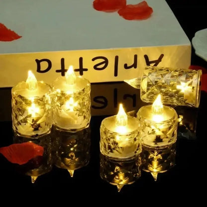 LED Crystal Candle Light Flameless LED Light Electronic Candle Lamp For Dating Party Holiday Home Wedding Atmosphere Decoration