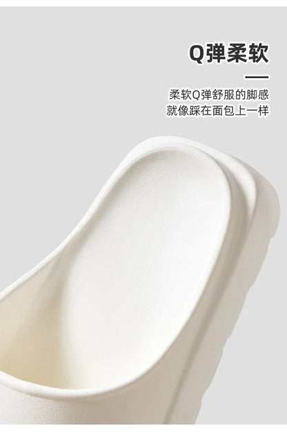 Comwarm Women Platform Slippers Soft EVA Thick Sole Sandals Fashion High Bottom Flat Heel Slippers Non-slip Casual House Slides