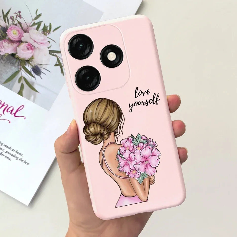 For Tecno Spark 20 Case Spark 20C BG7n Prety Girls Butterfly Painted Phone Case For Tecno Spark 20 Pro Spark20 C Soft TPU Fundas