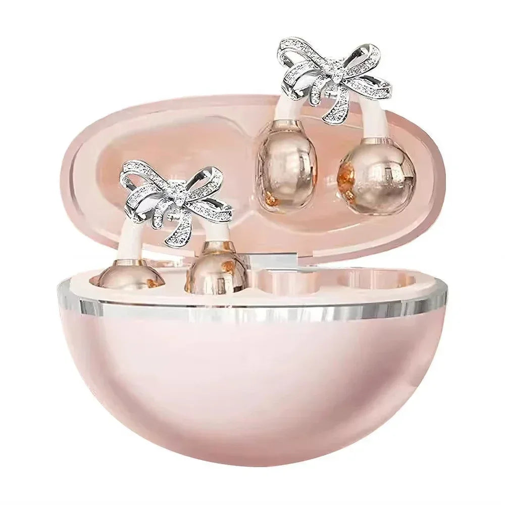 Vivo Clip-on Earbuds Wireless Bluetooth Open Ear Headphones with Detachable Crystal Bowknot Earrings For Sports Fitness Workouts