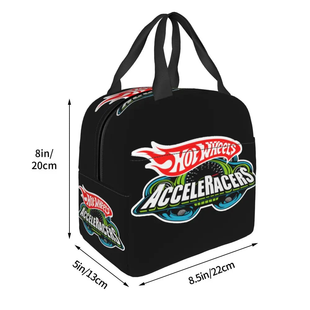 Custom Hot Wheels For Fans Thermal Insulated Lunch Bag Cartoon Sport Car Portable Lunch Container Travel Multifunction Food Box