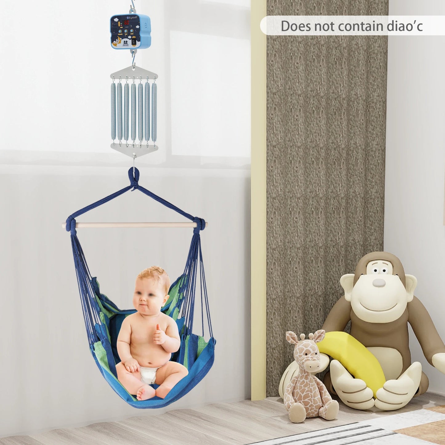 12W Electric Baby Swing Control, 7 Springs Baby Cradle Rocker Control, Adjustable Hanging Babies 0-12 Months