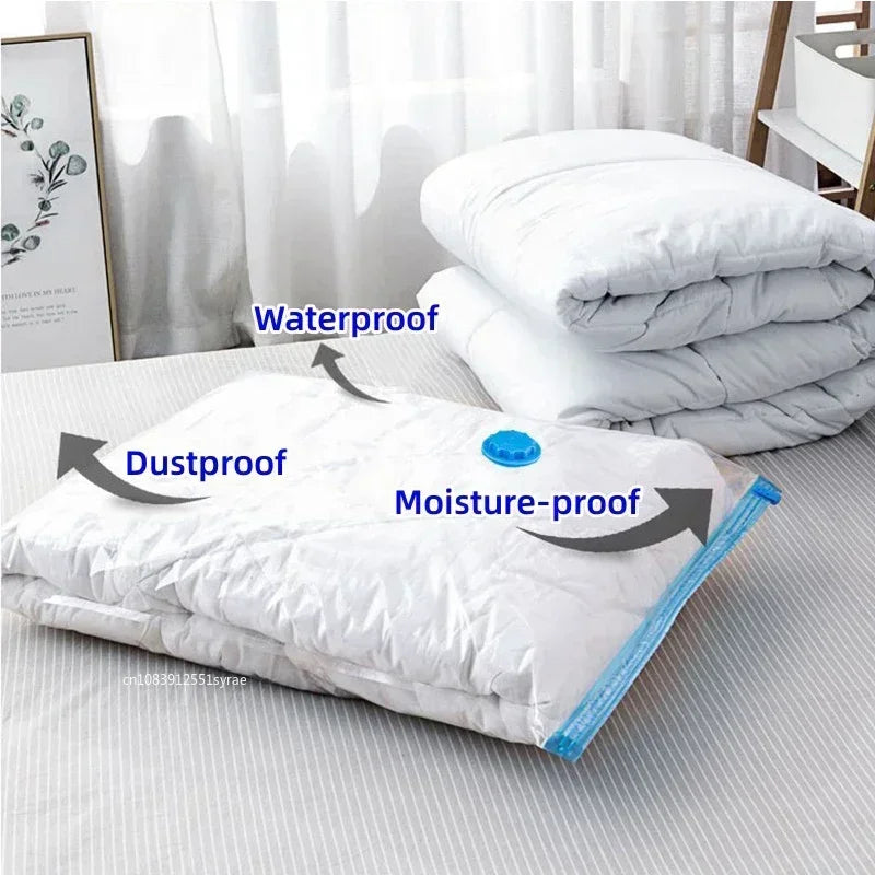 3/5pcs Travel Compression Bags, Travel Essentials Vacuum Storage Bags Space Saving Bags for Suitcases Organizer For Clothes