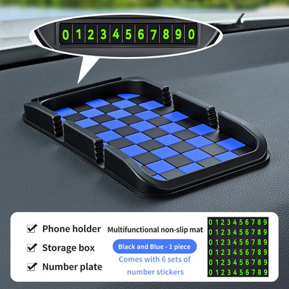 Car Phone Holder, Multifunctional, Dashboard Anti-Slip Mat, Navigation Stand, Parking Number Plate