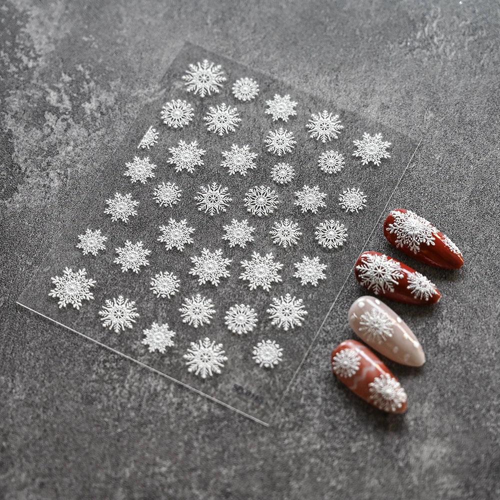 1pc Christmas Nail Art Stickers 5D Winter Holiday Themed Nail Decor Santa/Snowflakes/Christmas Trees/Gingerbread Nail Supplies *