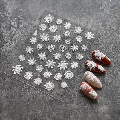 1pc Christmas Nail Art Stickers 5D Winter Holiday Themed Nail Decor Santa/Snowflakes/Christmas Trees/Gingerbread Nail Supplies *