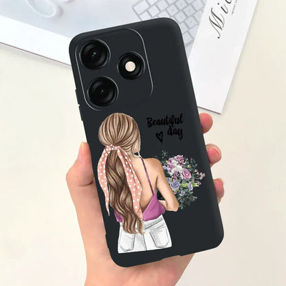 For Tecno Spark 20 Case Spark 20C BG7n Prety Girls Butterfly Painted Phone Case For Tecno Spark 20 Pro Spark20 C Soft TPU Fundas