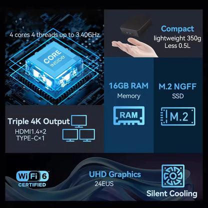 2026 Windows11 Pro Mini PC Protable Gaming i9 10980HK N150 16/32GB RAM WIFI6 BT5.2 4K 1/2TB SSD 1000Mbps Mini Gamer Computer PC