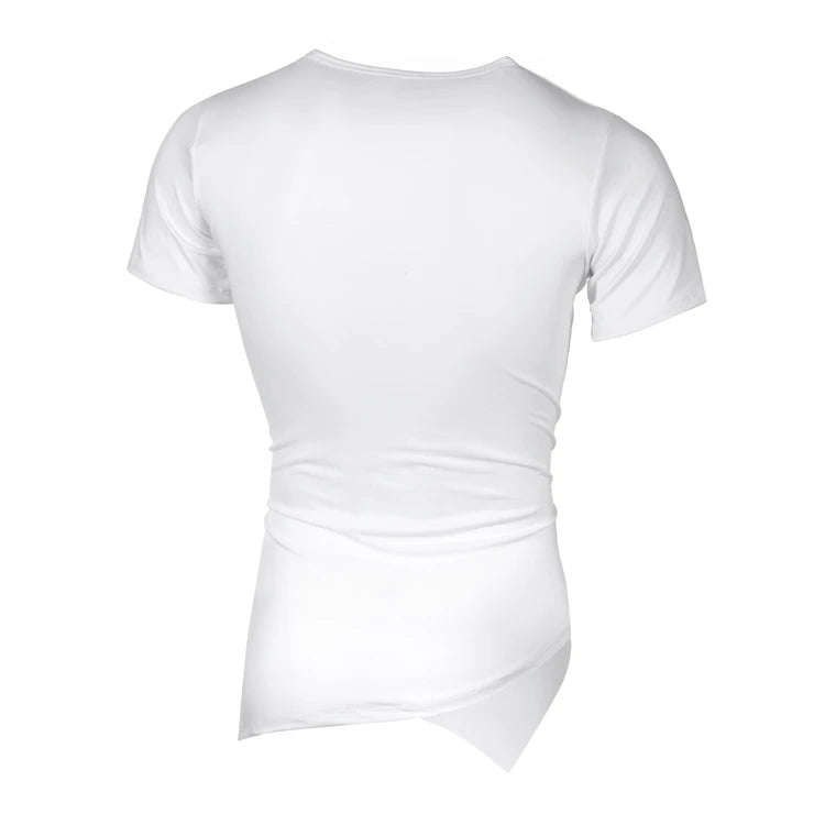 MRMT 2026 Brand New Men's Popular Irregular Short-Sleeved Men's Solid Color All-Match T-Shirt Hip-Hop Hip-Hop Fashion Casual Men