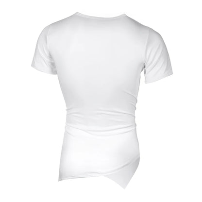MRMT 2026 Brand New Men's Popular Irregular Short-Sleeved Men's Solid Color All-Match T-Shirt Hip-Hop Hip-Hop Fashion Casual Men
