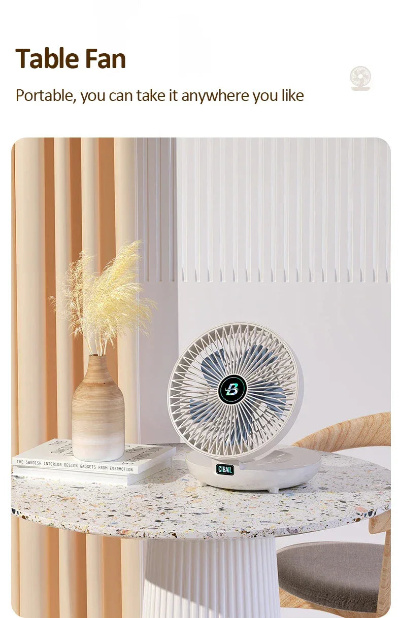 2024 Best Sellers 2IN1 Folding Desktop Fan Portable Air Conditioner Wall Mounted Fan Rechargeable With 3 Gears for Home Office