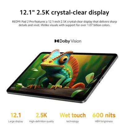 Xiaomi Redmi Pad 2 Pro Global Version Snapdragon 7s Gen 4 12.1" 2.5K Crystal clear Display 33W Fast Charging 12000mAh Battery