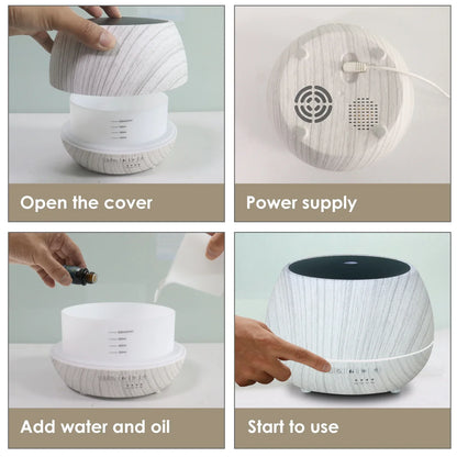 500ml Essential Oil Aroma Diffuser Smart WiFi Air Humidifier Support Tuya Alexa Google Home 7 Colorful LED Light App Control