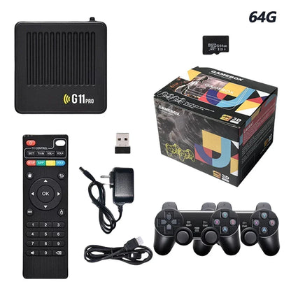 G11 Pro Video Game Box Built in 10000+ Retro Games HD Video Game Console Ultra Low Latency with 2.4G Wireless Dual Controllers