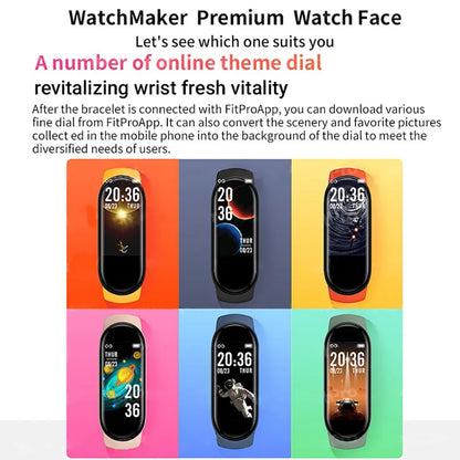 Montre connectée M6 pour homme et femme, bracelet de sport et de fitness, moniteur de fréquence cardiaque et de pression artérielle, étanche, multifonctions