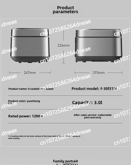Joyoung Electric Rice Cooker 316  IH Electromagnetic Heating 3L Multi Functional  Intelligent Rice Cooker F-30F315L