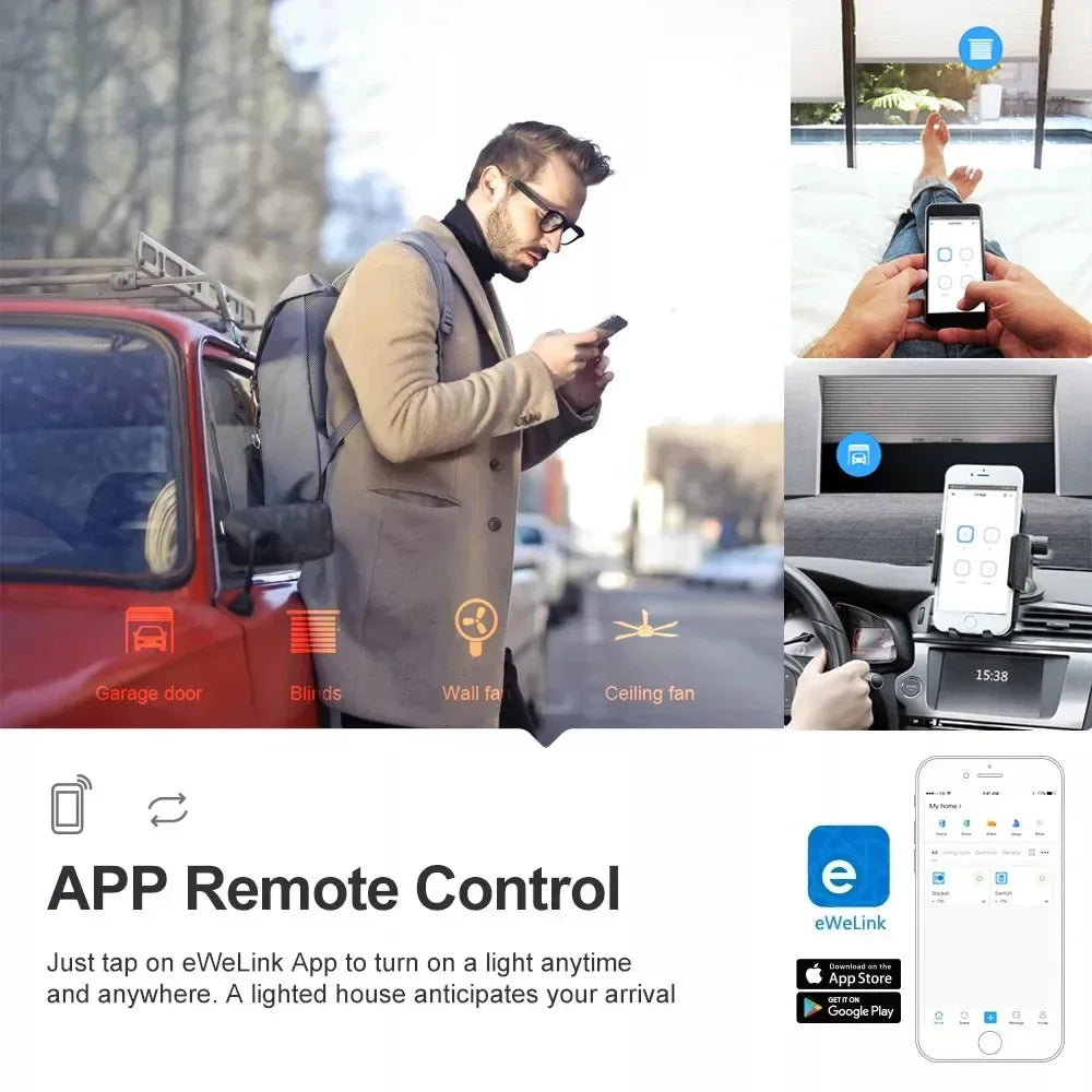 Ewelink WIFI Garage Door Opener Controller Smart Switch On Off Relay Module Gate Open Voice Control Alexa Google Home