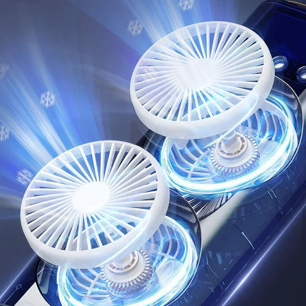 New USB Portable Dual Fan Air Cooler High-Power Desktop Fan with Cooling Mist Humidifier for Office Dormitory Home Use
