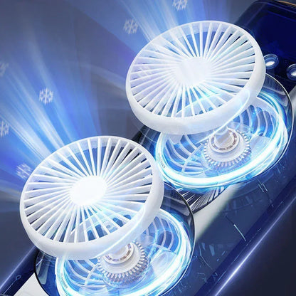 New USB Portable Dual Fan Air Cooler High-Power Desktop Fan with Cooling Mist Humidifier for Office Dormitory Home Use