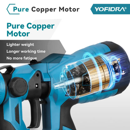 YOFIDRA 1000ML Electric Spray Gun Powerful Portable Paint Sprayer Cordless Furniture Coating Airbrush For Makita 18V Battery Pin