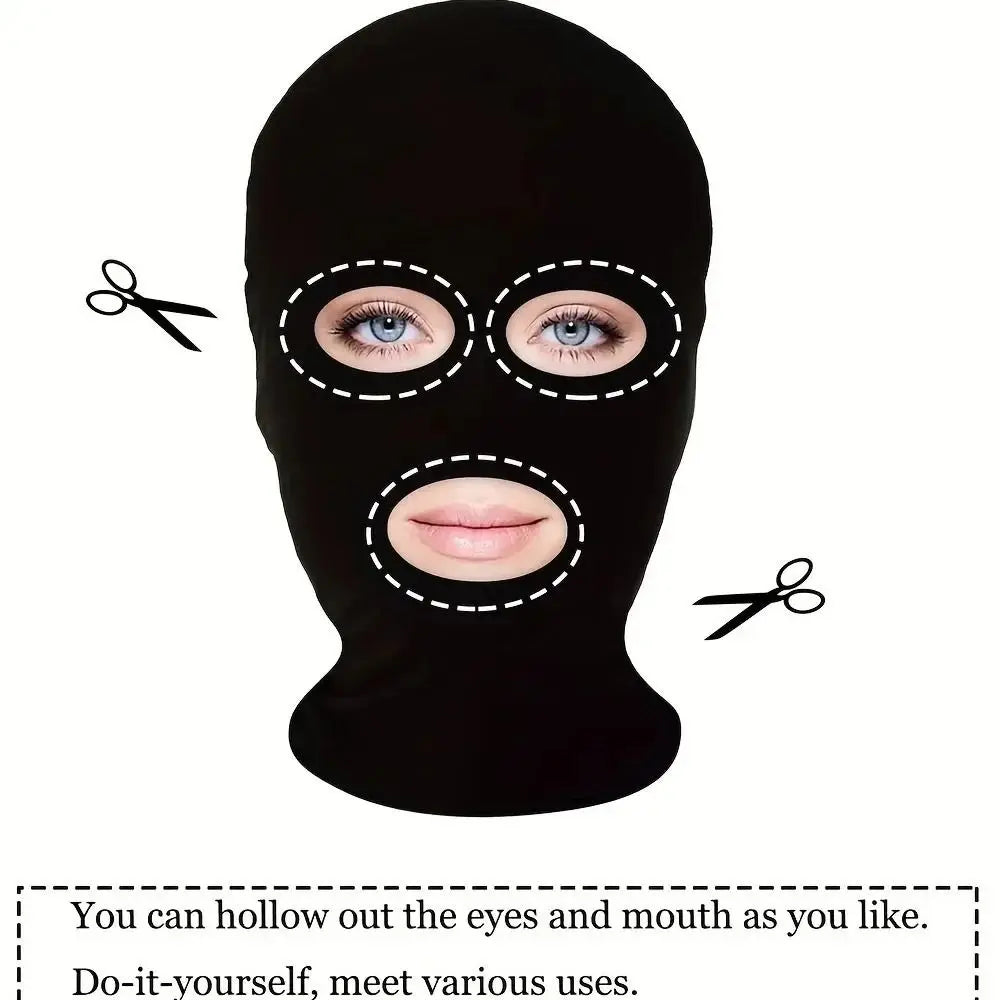 Lot de 2 masques noirs fins pour cosplay, pour adultes et enfants. Accessoire de cosplay et costumes d'Halloween. Couvre-chef respirant.