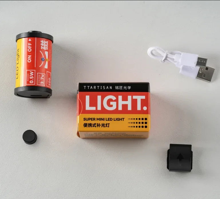 TTARTISAN Fill Light Video Light Magnetic Mount Reteo Film Style Mini LED Light 0.5W 3000/4500/6000K CRI 95+ 300mAh Cold Shoe