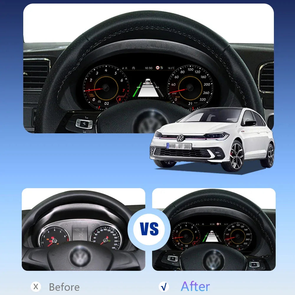12.3'' LCD Digital Instrument Cluster for Volkswagen Maiden B6 B7 CC 2007 8 9 10 11 Years Ntg4.5 Car Radio Dashboard Cockpit