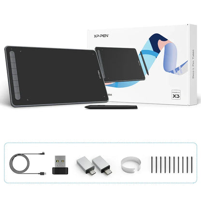 XPPen Deco LW Graphic Digital Tablet Drawing Pen Tablet Wireless Bluetooth V5.0 Tilt Supported Battery-free Stylus 8192 Levels