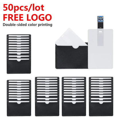 10/20/50PCS LOT Free Logo 100% Capacity 16GB 32GB Credit Card USB Flash Drive 3.0 Customized Logo Top Quality Creative Pendrive