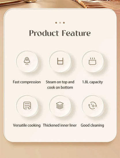 110V-220V Household Kitchen Electric Cooking machine Mini 1.8L Rice Cooker for Boiling Water, Rice, and Soup