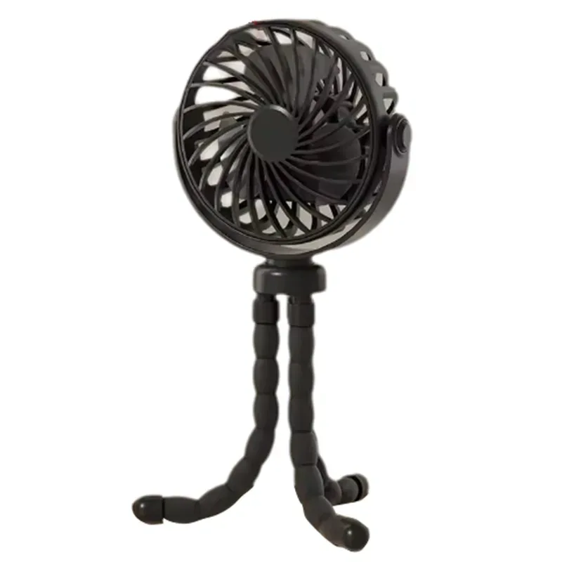 Mini USB Fan Rechargeable Octopus Multifunctional Fixable Small Fan Portable Desktop for Baby Stroller Bicycle with Soft Wind