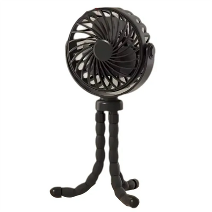 Mini USB Fan Rechargeable Octopus Multifunctional Fixable Small Fan Portable Desktop for Baby Stroller Bicycle with Soft Wind