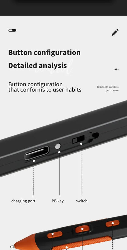 UTHAI 2-in-1 Wireless Writing Pen Mouse Type-C Bluetooth Dual Mode 2.4G+Bluetooth PPT Flip for Desktop Laptops Charging